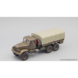 масштабные модели грузовика КРАЗ-214Б бортовой с тентом, хаки 1 43