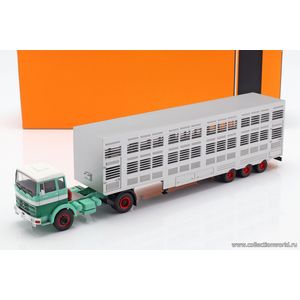 масштабные модели грузовика MERCEDES-BENZ LPS 1632 c полуприцепом-скотовозом 1970 1 43