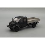 масштабная модель ГАЗон C42A33 бортовой, черный / серый 1 43