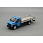 масштабная модель ГАЗон C41R33 бортовой, голубой / серый 1 43