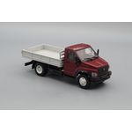 масштабная модель ГАЗон C41R13 бортовой, бордовый / серый 1 43