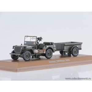 масштабные модели военной техники Jeep Willys с прицепом 1944 1 43