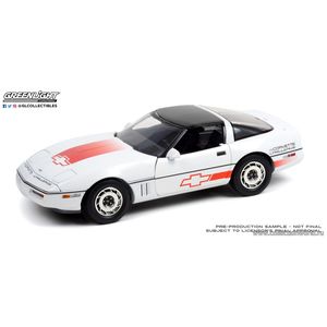 масштабные модели автомобиля Chevrolet Corvette C4 Challenge Race Car 1988 белый с оранжевыми полосками 1 18