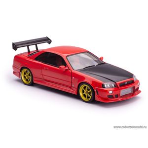 масштабные модели автомобиля NISSAN Skyline GT-R (R34) 1999 со светодиодной подсветкой 1 18