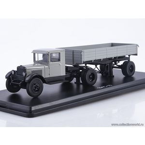 масштабные модели грузовика ЗИС-10 с полуприцепом, серый 1 43