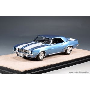 масштабные модели автомобиля Chevrolet Camaro Z28 1969 голубой металлик 1 43