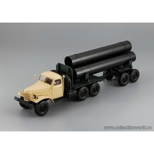 масштабные модели грузовика ЗИЛ 157К/ТВ-5 -тягач с роспуском для перевозки труб большого диаметра 1 43