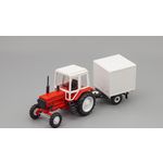 масштабная модель Трактор МТЗ-82 пластик с прицепом будка 1 43