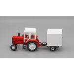 масштабная модель Трактор МТЗ-82 пластик с прицепом будка 1 43