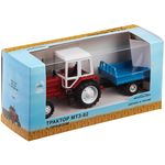 масштабная модель Трактор МТЗ-82 пластик с прицепом 1 43