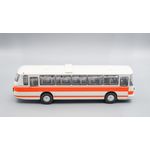 масштабная модель ЛАЗ-699Р белый с оранжевыми полосами 1 43