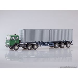 масштабные модели грузовика МАЗ-6422 с полуприцепом-контейнеровозом МАЗ-938920 1 43