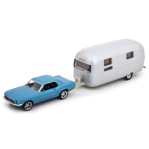 масштабные модели автомобиля Ford Mustang 1968 + Airstream Caravan Jet-Carlicht (с прицепом-трейлером) 1 43