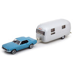 масштабная модель Ford Mustang 1968 + Airstream Caravan Jet-Carlicht (с прицепом-трейлером) 1 43