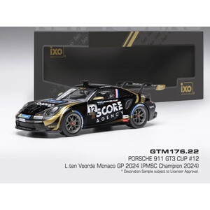 масштабные модели автомобиля Porsche 911 GT3 Cup (992) #12 Team Schumacher CLRT Ten Voorde победитель Porsche Supercup Monaco 2024 1 43