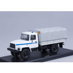 масштабная модель Модель-3308 4х4 (двигатель ЗМЗ-513) бортовой с тентом, Милиция 1 43