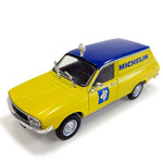 масштабная модель Renault 12 фургон Michelin желтый с синим, диорама с фигуркой шиномонтаж 1 43