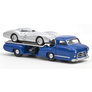 масштабные модели грузовика Набор Mercedes-Benz: Blue Wonder Renntransporter И #1 W196 Stromlinienwagen 1955 1 64