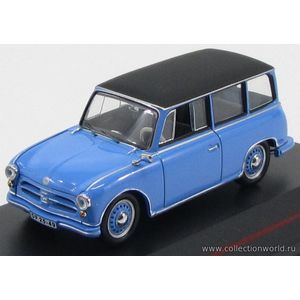 масштабные модели автомобиля AWZ P70 Kombi 1957 Blue and Black 1 43