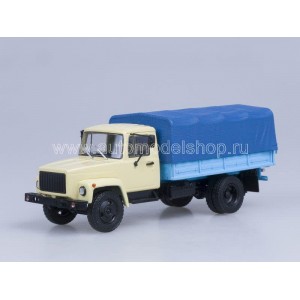 масштабные модели грузовика Горький-33073 (двигатель ЗМЗ-513) Грузовое такси, бежевый/синий 1 43